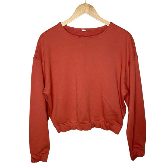 lululemon Softstreme Perfectly Oversized Cropped Crew Sweatshirt Solar Orange - Picture 6 of 16